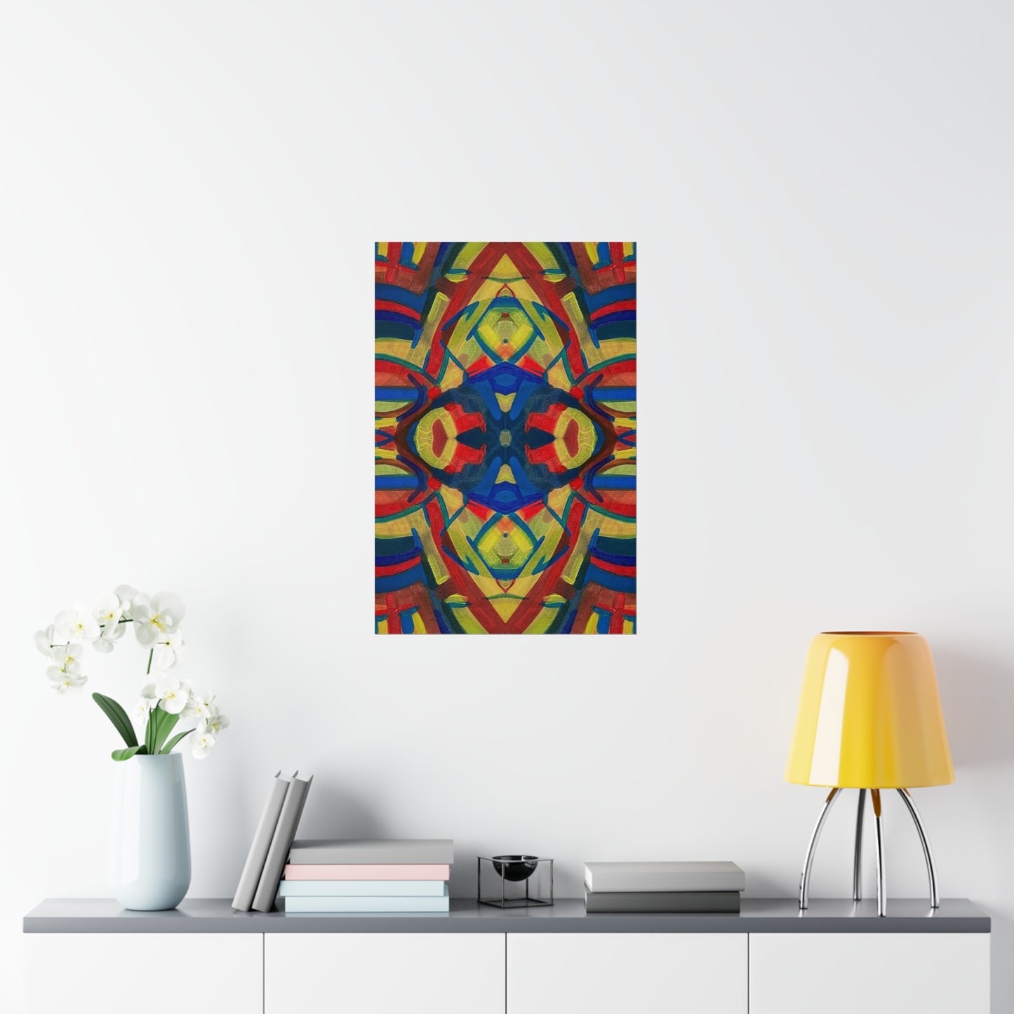 "Colors Blended" Abstract, Psychedelic Matte Vertical Poster