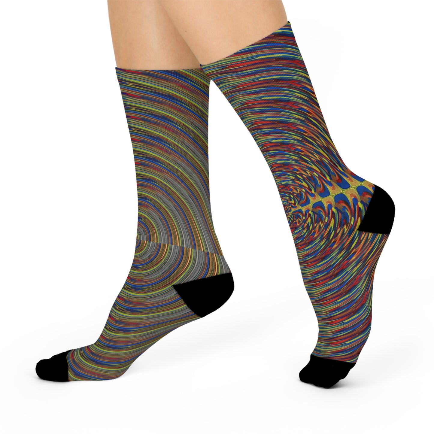 "Resonance" Patterned Cushioned Crew Socks