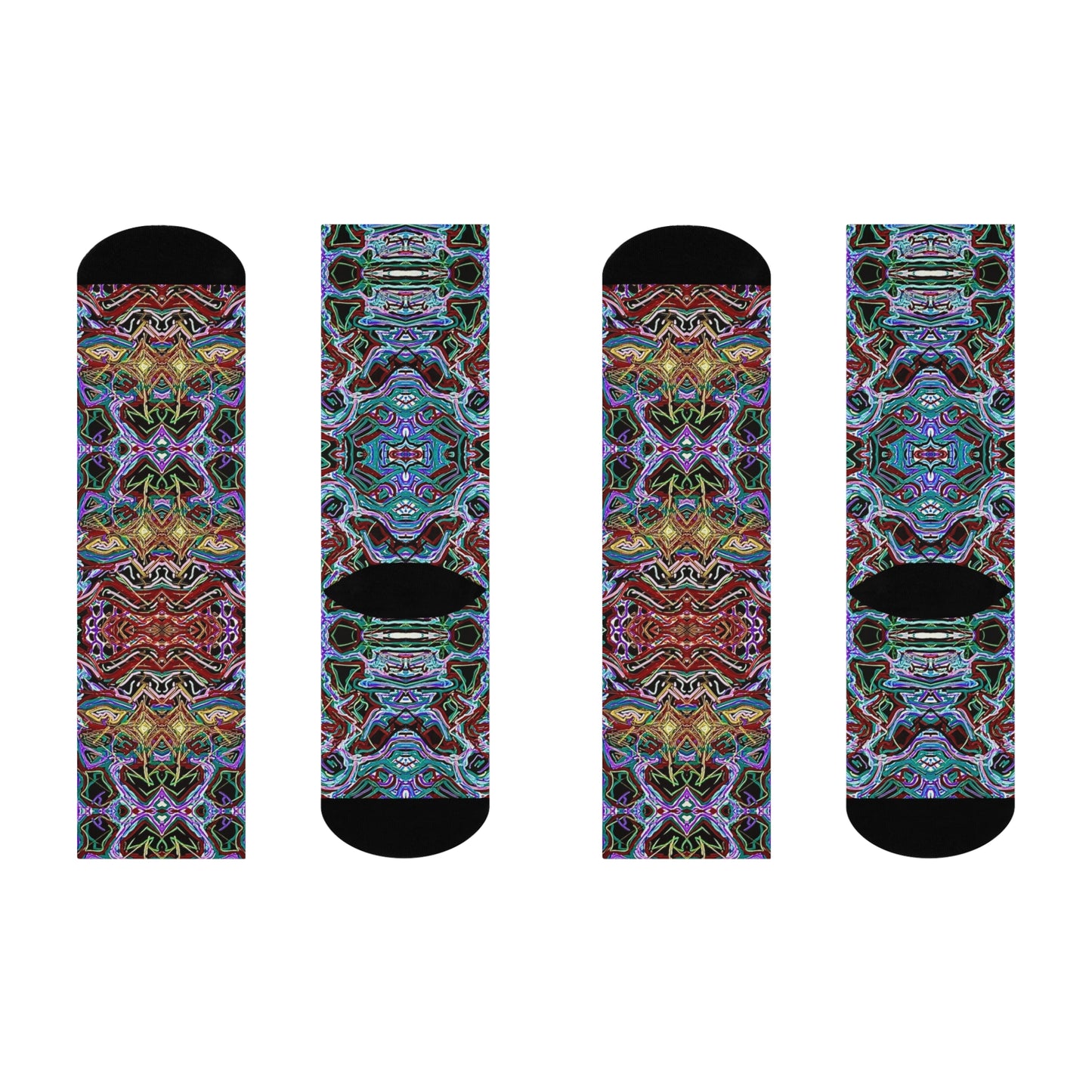 "Through Dimensions" Patterned, Cushioned Crew Socks