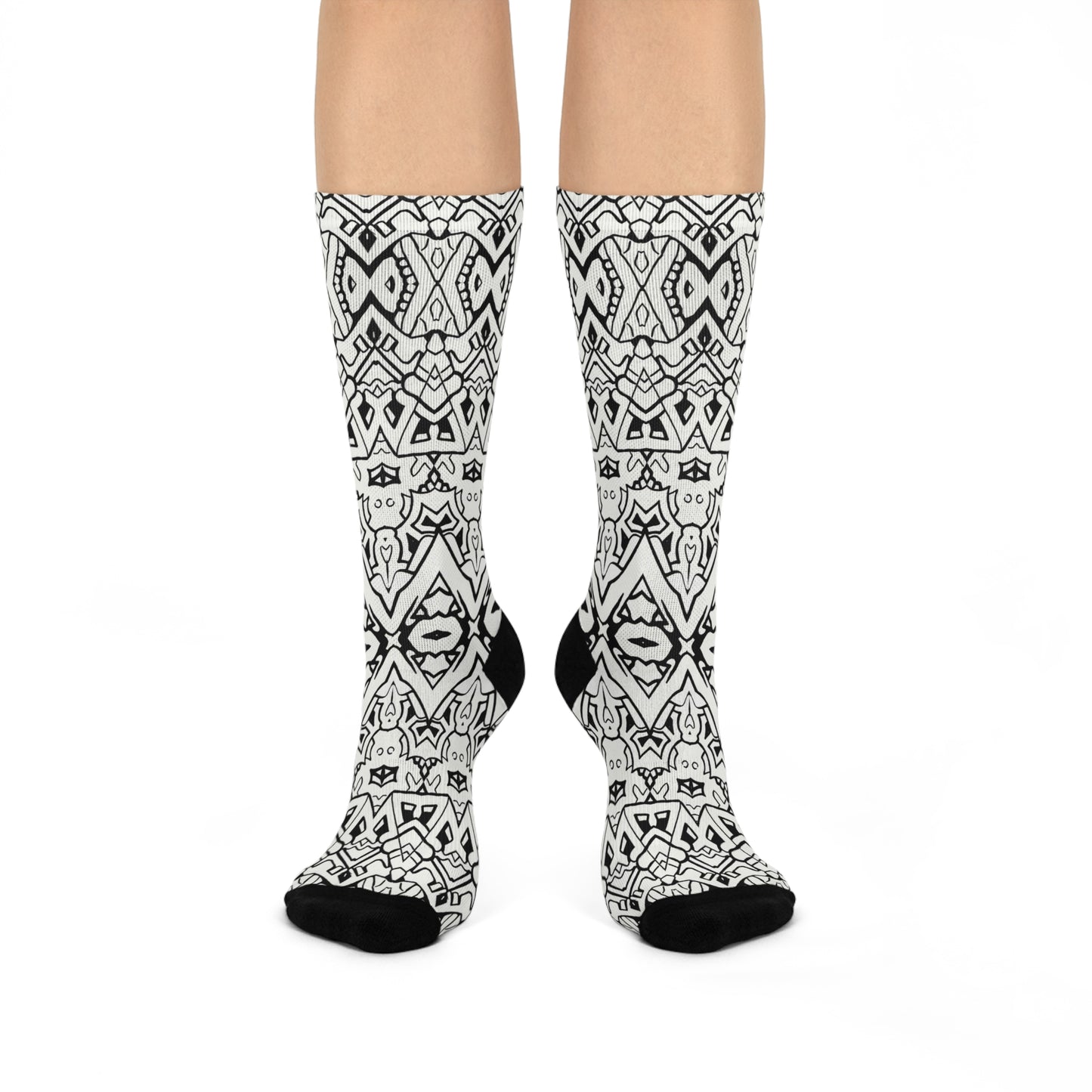 "Untitled" Patterned Cushioned Crew Socks