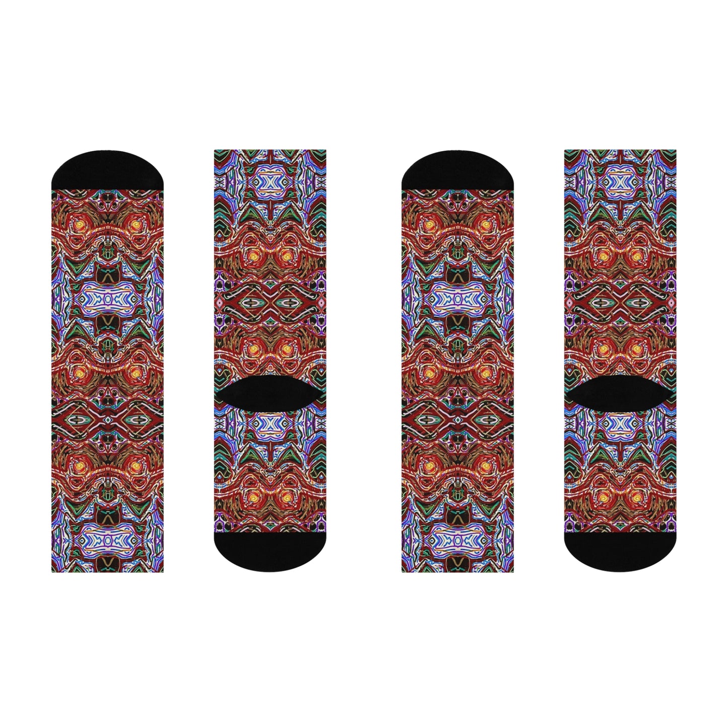 "String theory" Patterned Cushioned Crew Socks