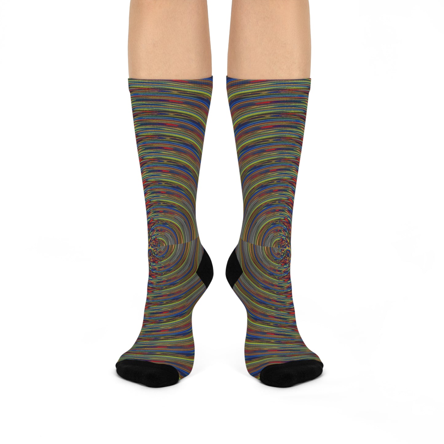 "Resonance" Patterned Cushioned Crew Socks