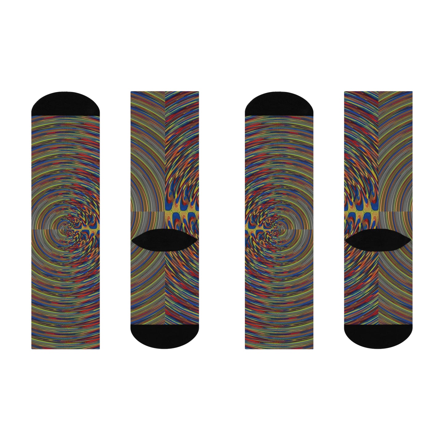 "Resonance" Patterned Cushioned Crew Socks