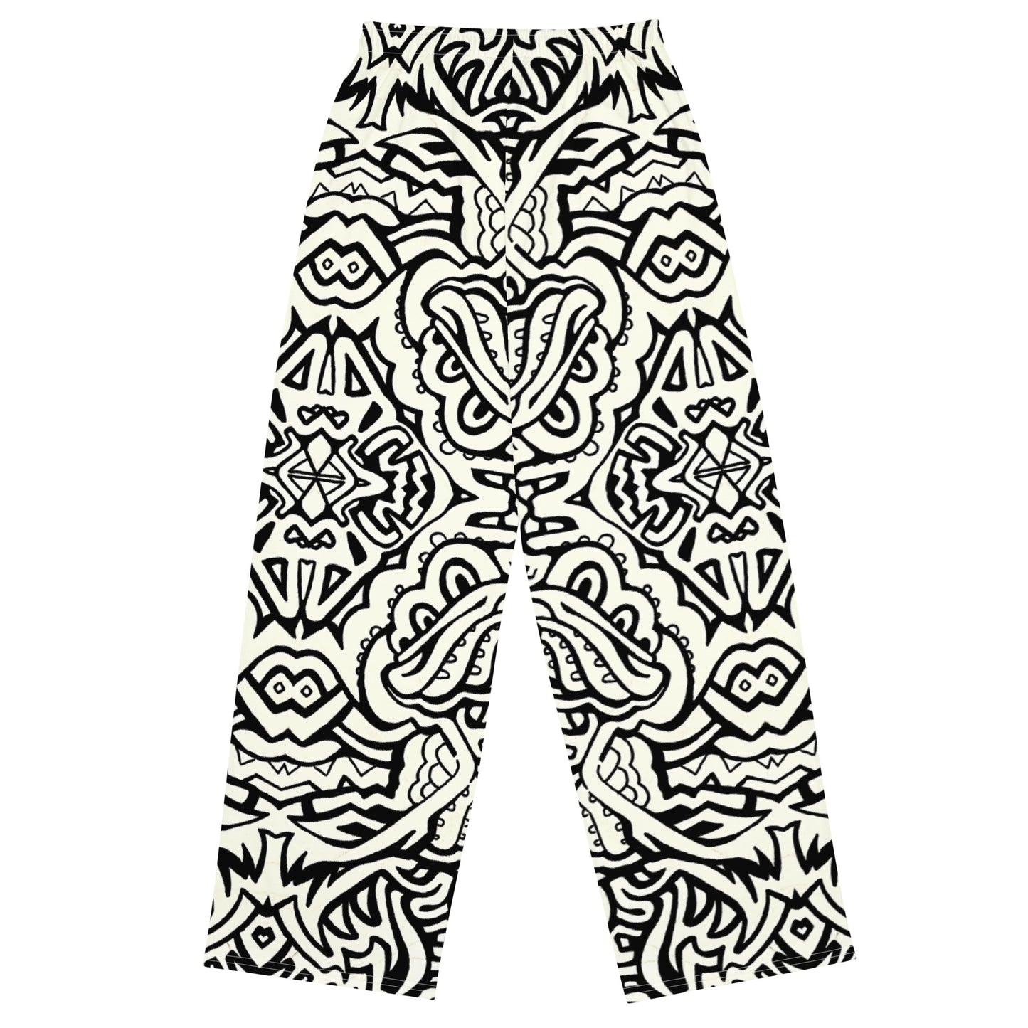 "Zenez" All-over print unisex wide-leg pants