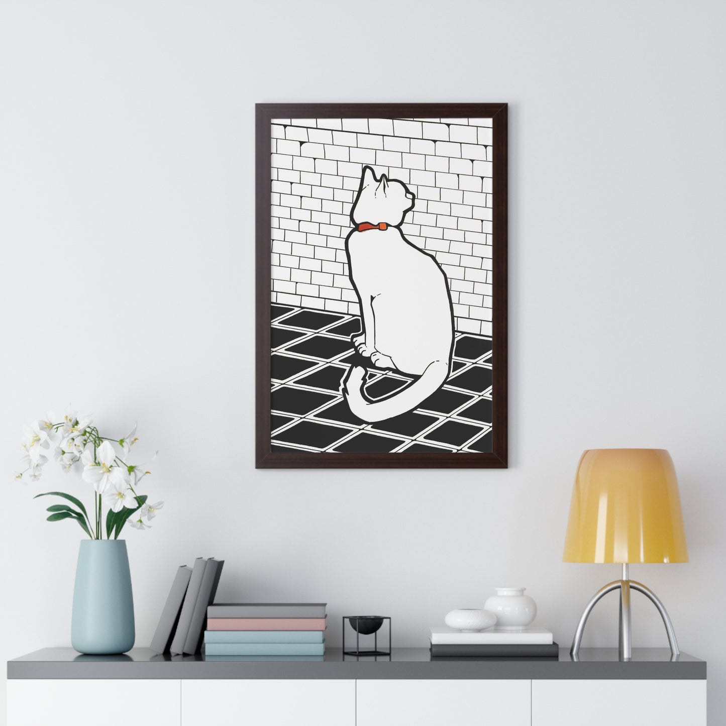 "Cat" Framed Vertical Poster