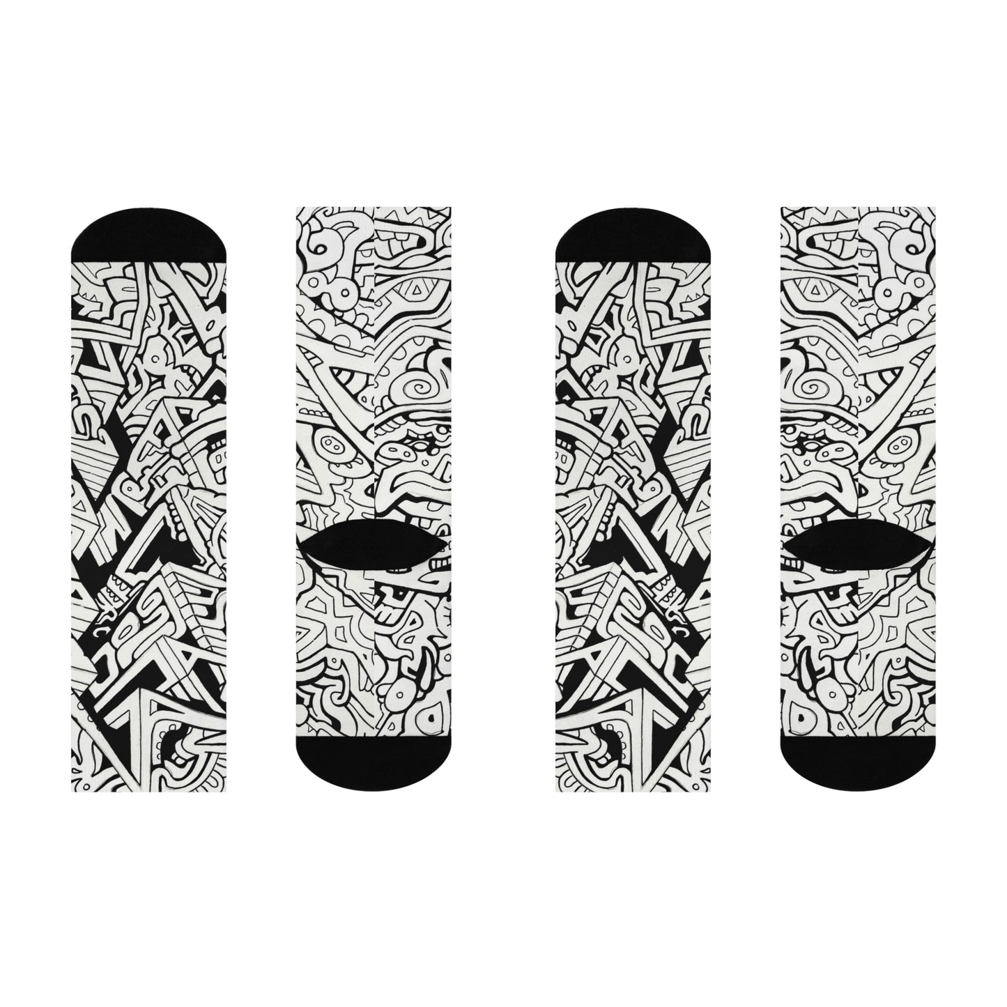 "Split" Psychedelic Cushioned Crew Socks