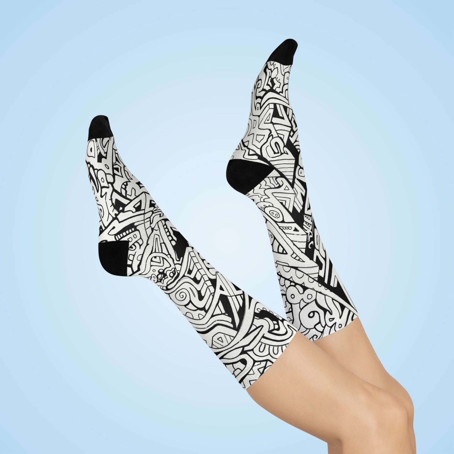 "Split" Psychedelic Cushioned Crew Socks