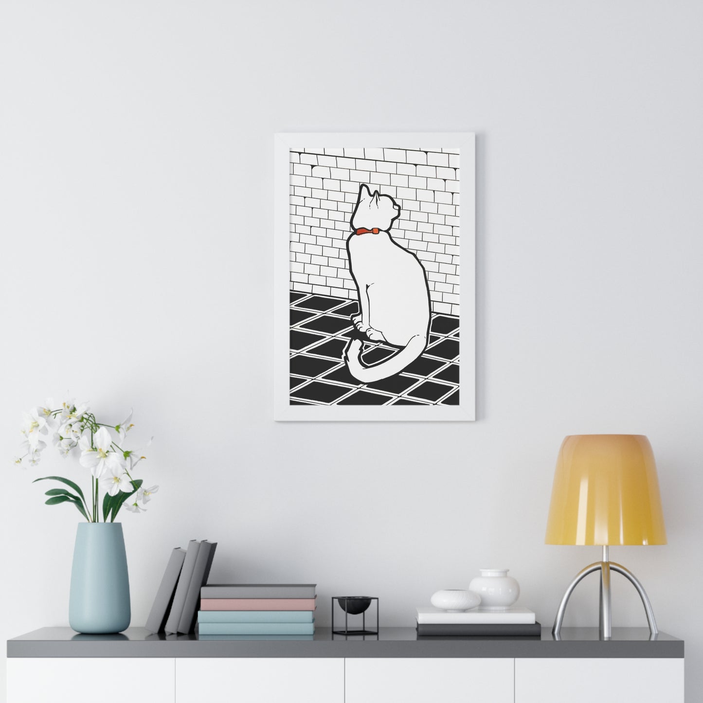 "Cat" Framed Vertical Poster