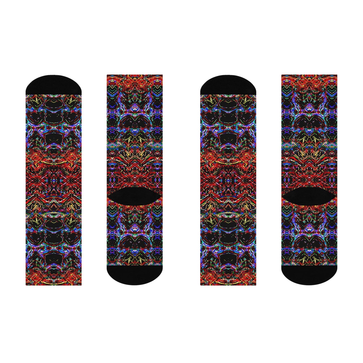 "Colored Reflections" Cushioned Crew Socks