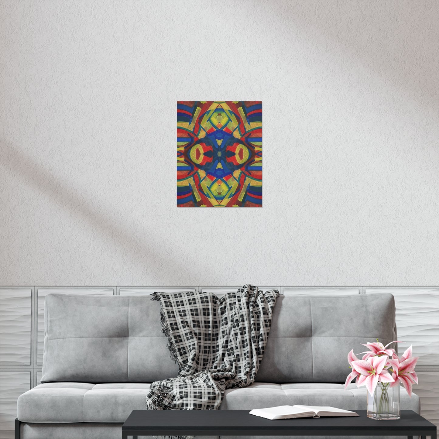 "Blended Colors" Abstract, Psychedelic Matte Vertical Poster