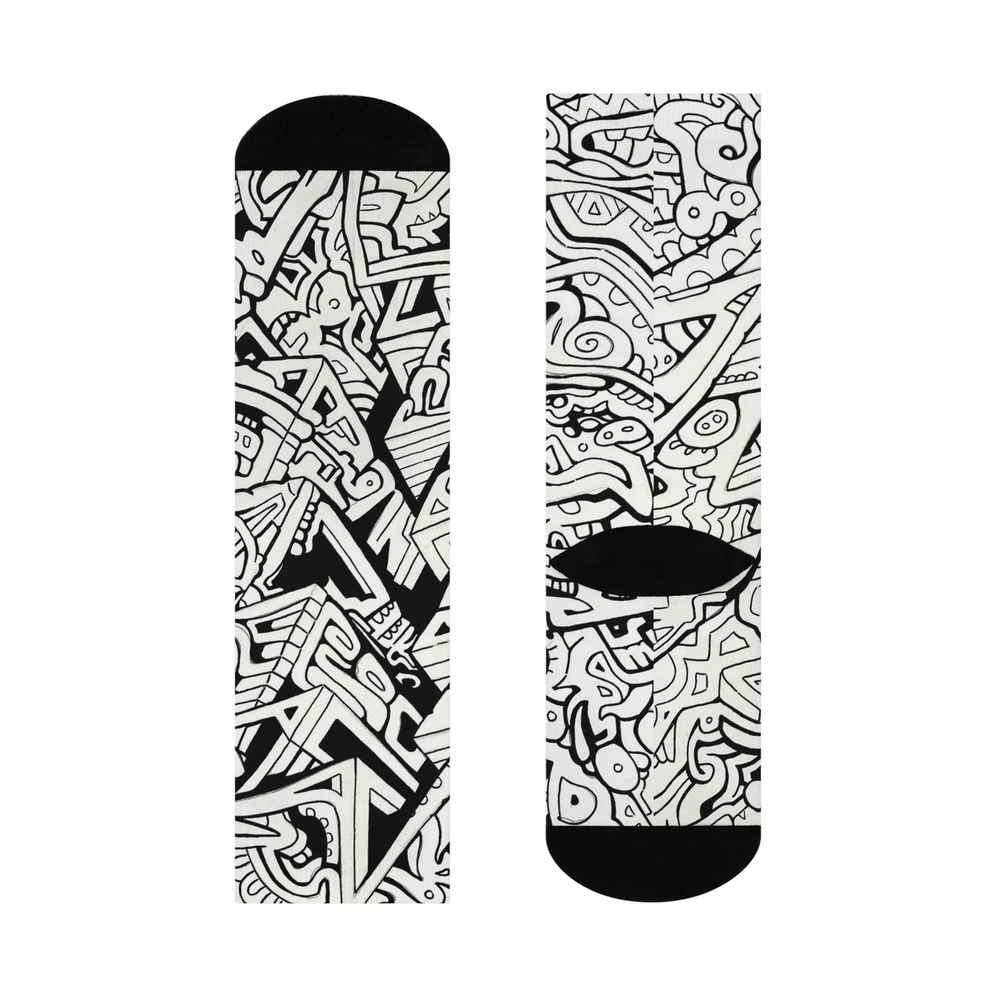 "Split" Psychedelic Cushioned Crew Socks