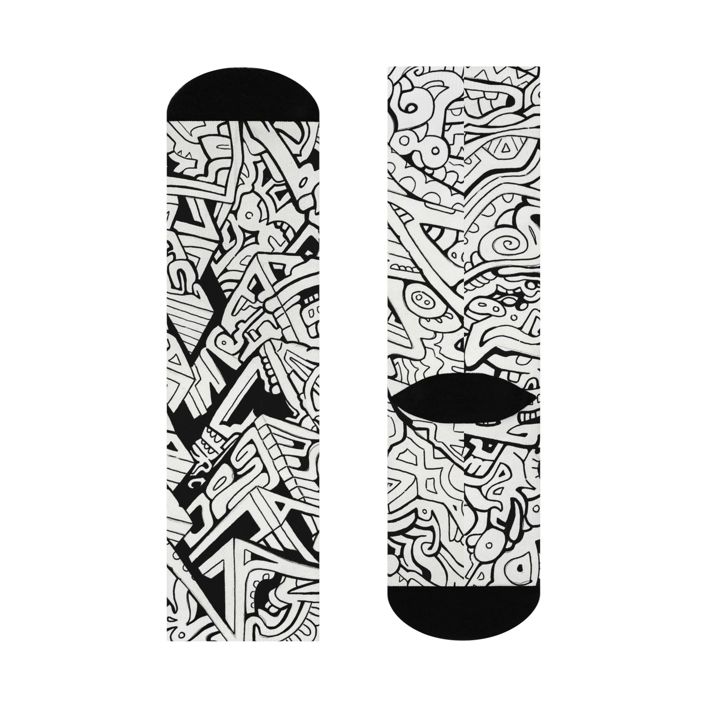 "Split" Psychedelic Cushioned Crew Socks