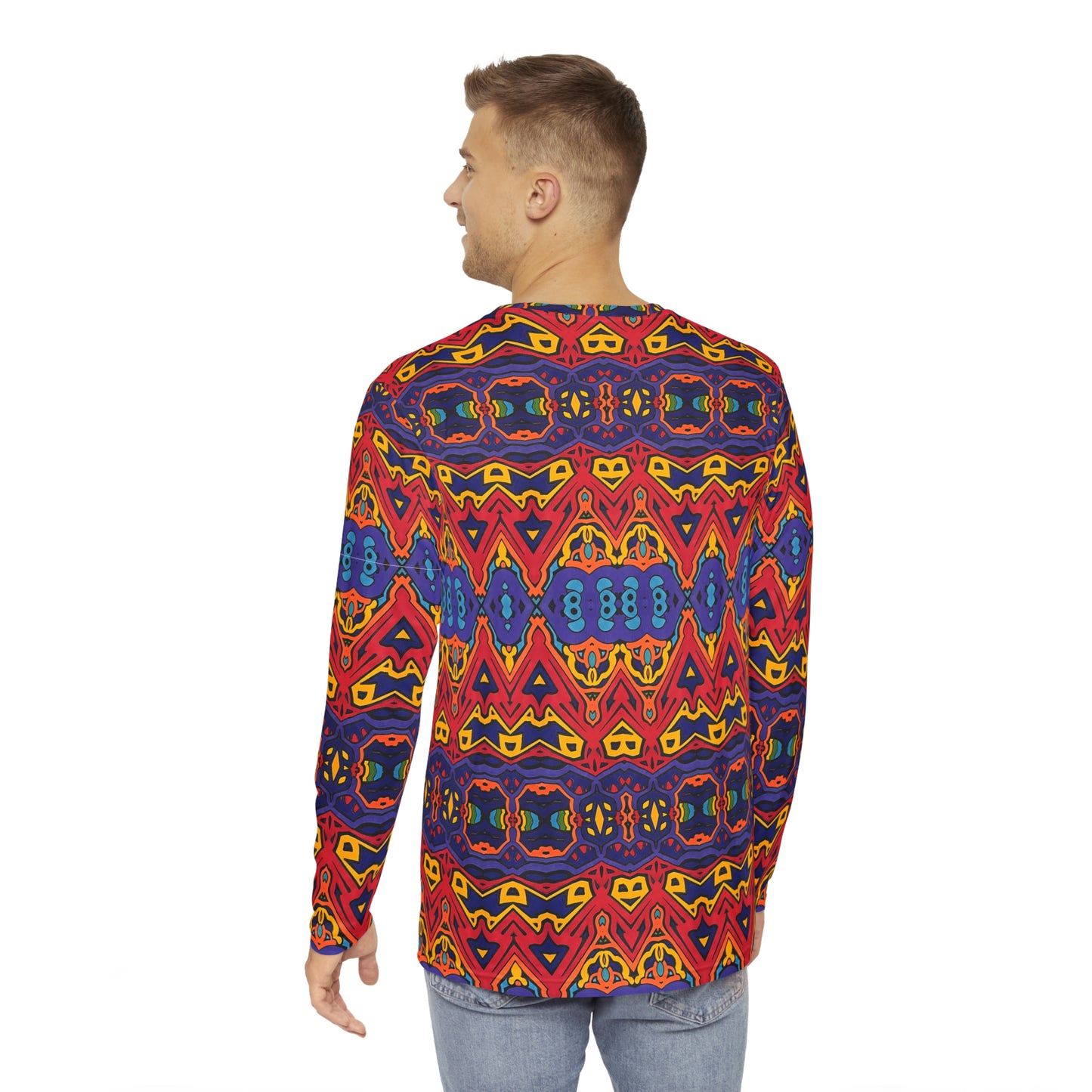 "Dioptimal Transactions" Men's Long Sleeve Abstract, Psychedelic Shirt