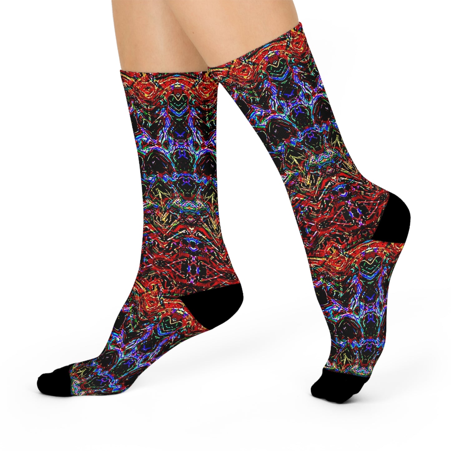 "Colored Reflections" Cushioned Crew Socks