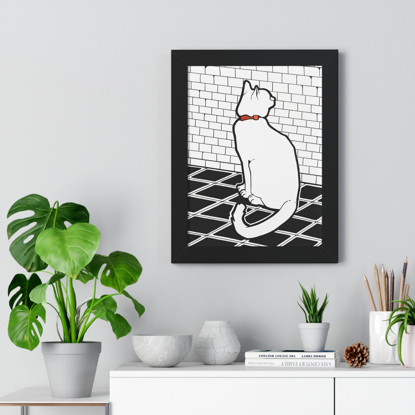 "Cat" Framed Vertical Poster