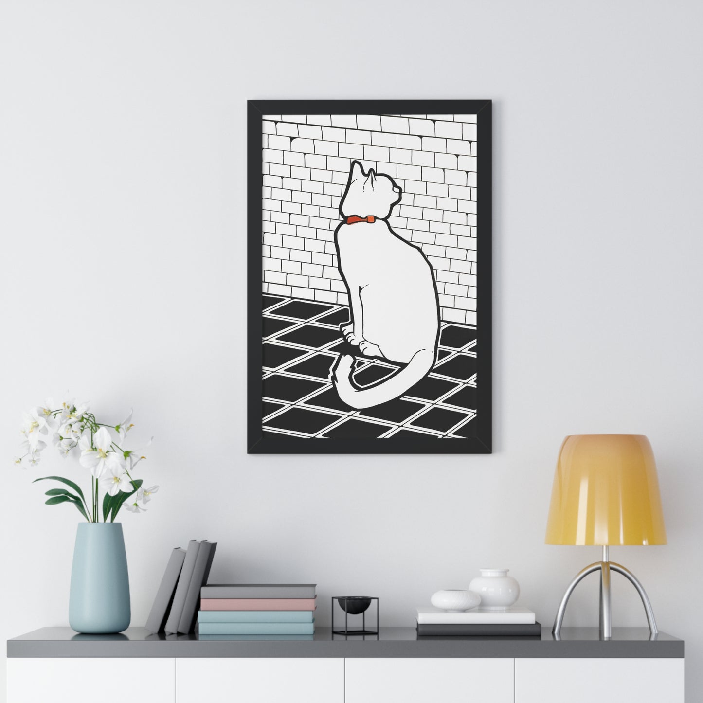 "Cat" Framed Vertical Poster