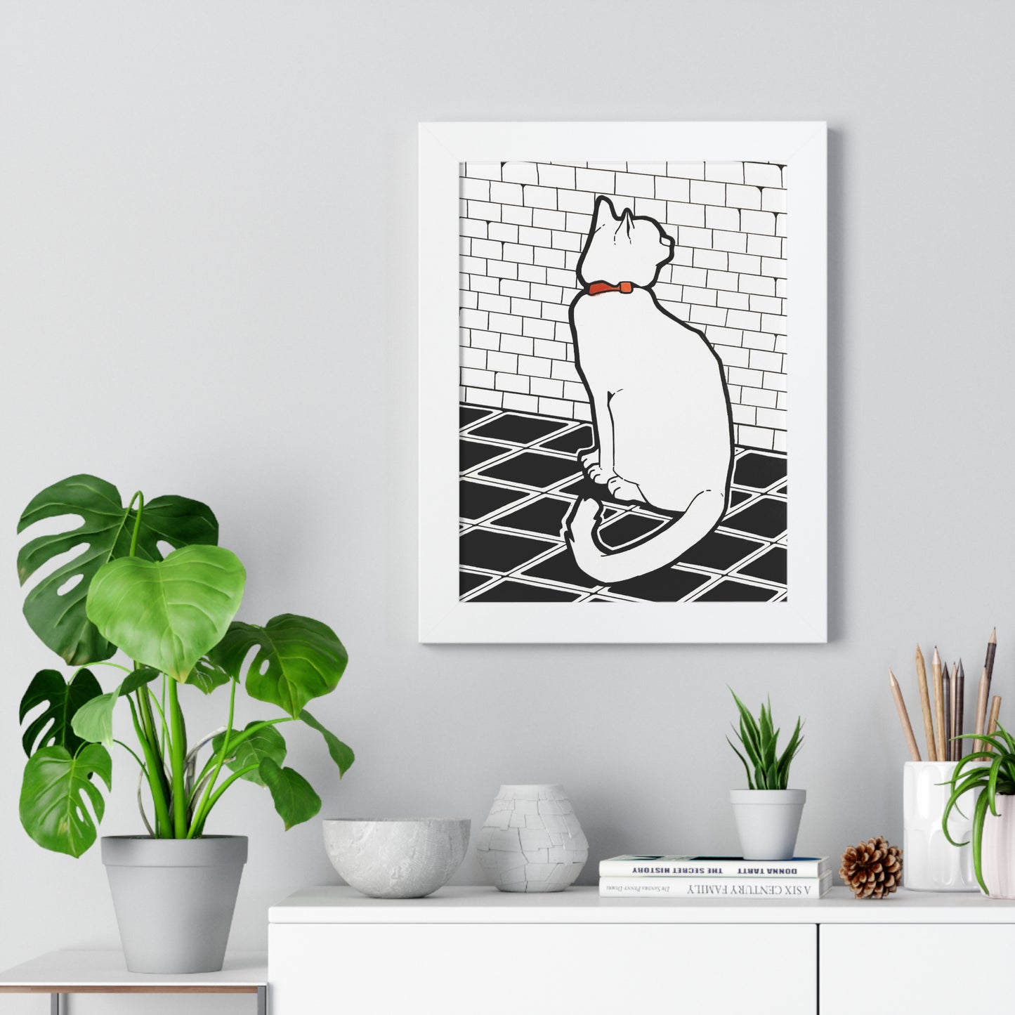 "Cat" Framed Vertical Poster