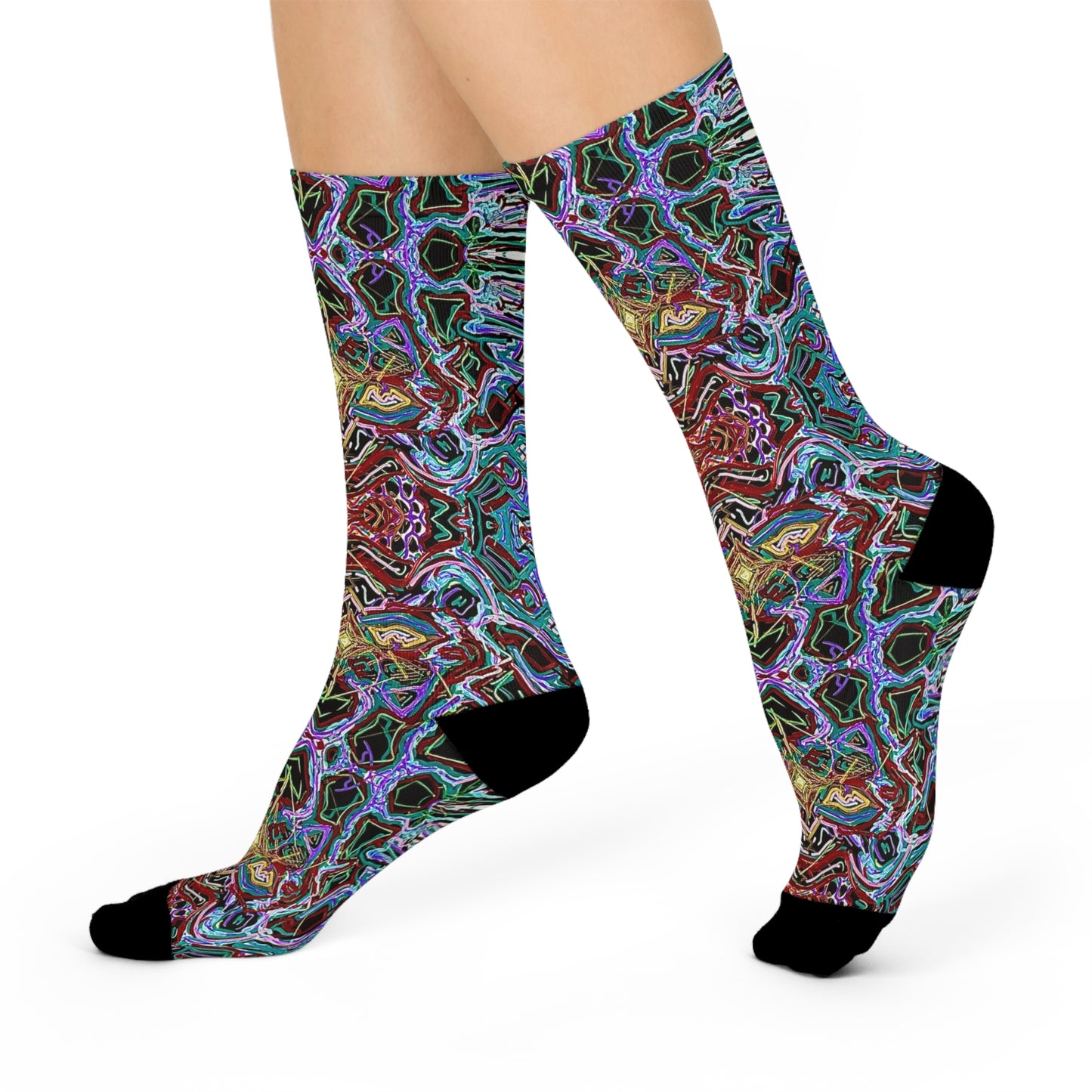 "Moving Through Dimensions" Cushioned Crew Socks