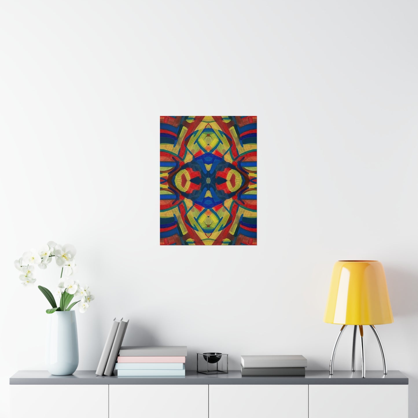 "Blended Colors" Abstract, Psychedelic Matte Vertical Poster