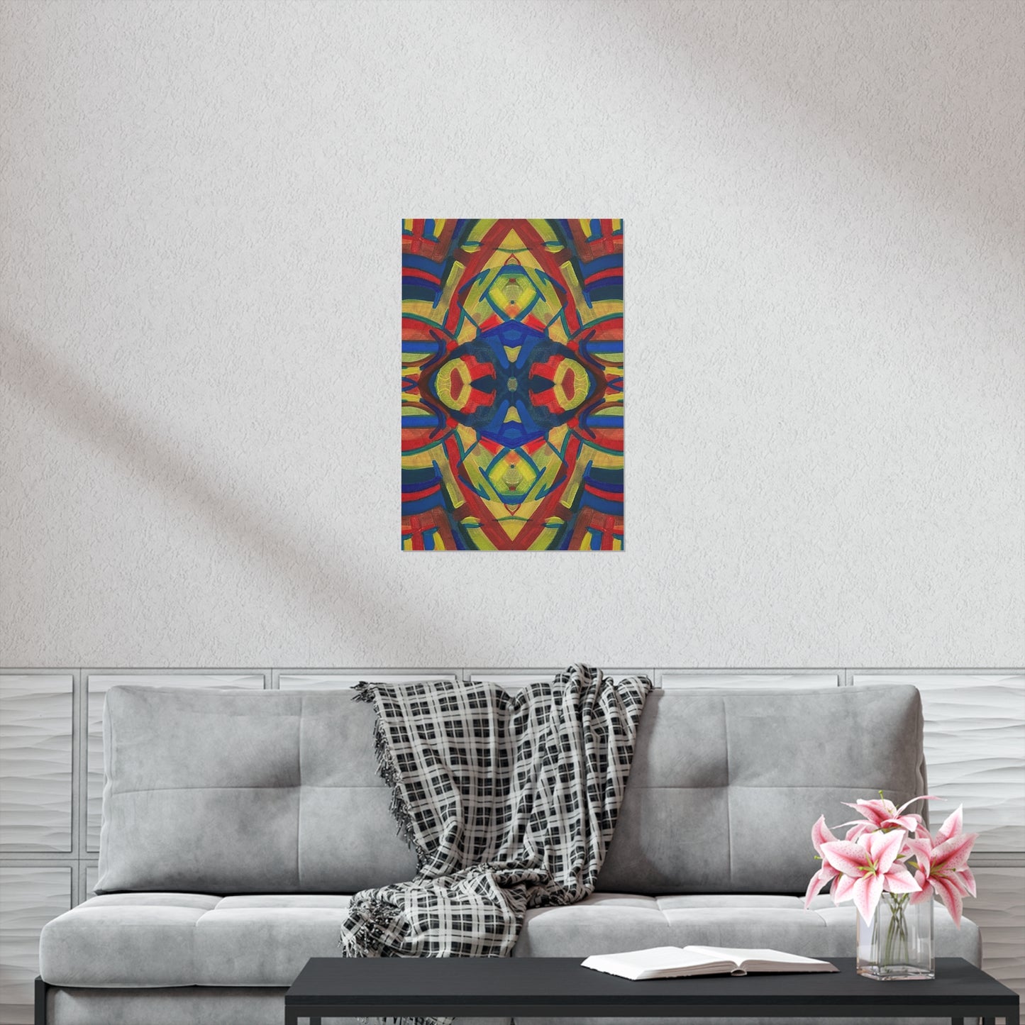 "Blended Colors" Abstract, Psychedelic Matte Vertical Poster