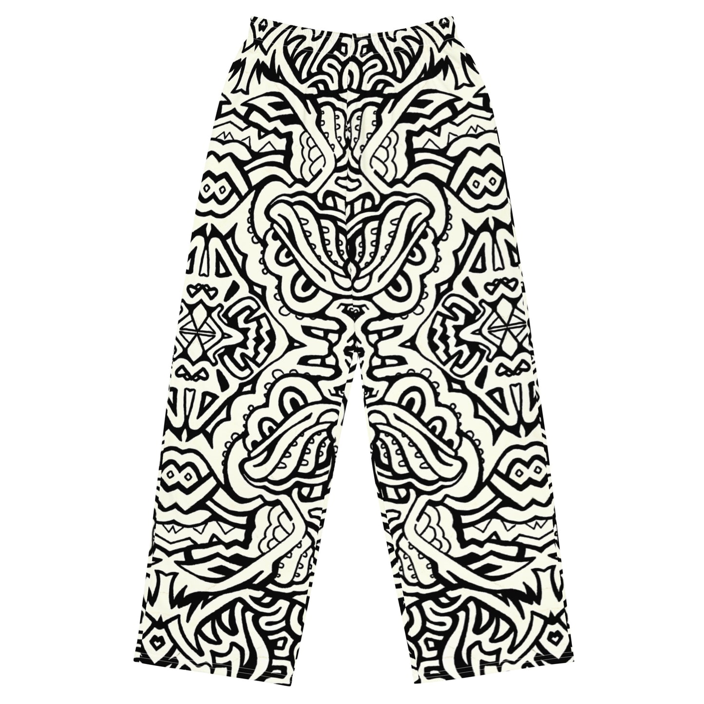 "Zenchoni" All-over print unisex wide-leg pants